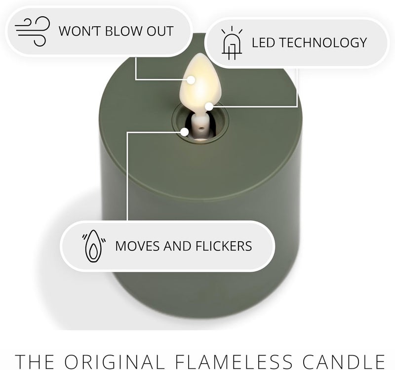 LUMINARA Outdoor Votive Flameless LED Candle, Baked Clay 2" x 3.2", Moving Flame Battery Operated Timer Remote Ready IPX4 Matte Plastic Finish - Image 3